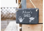 hand cut welsh slate garden sign for your shed